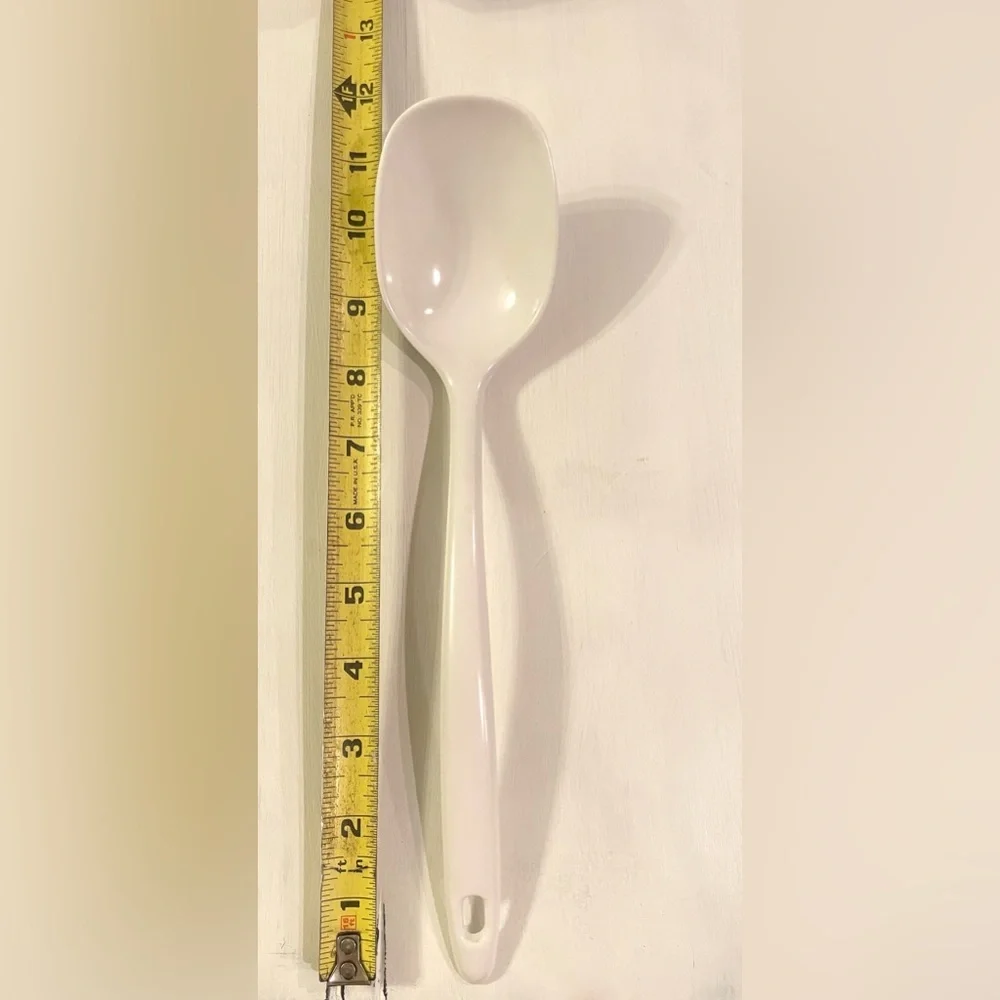 Vintage melamine spoon White Ivory 12 “ Inch Stir Serve‎ Farmhouse Classic